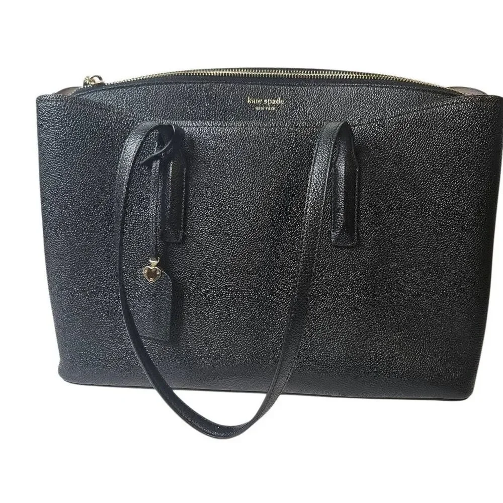 Kate Spade Margoux large black leather satchel/tote.